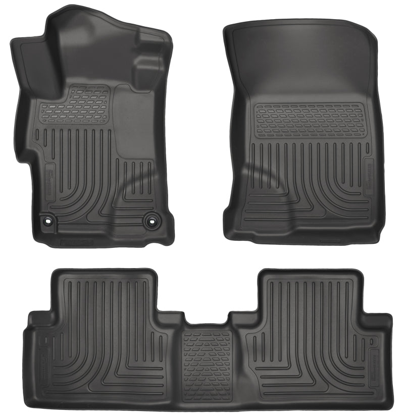 Husky Liners 2014 Honda Civic Sedan WeatherBeater Black Front &amp; 2nd Seat Floor Liners
