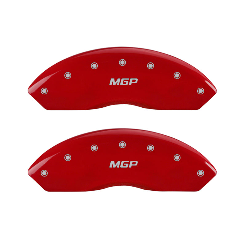 MGP 4 Caliper Covers Engraved Front &amp; Rear MGP Red finish silver ch