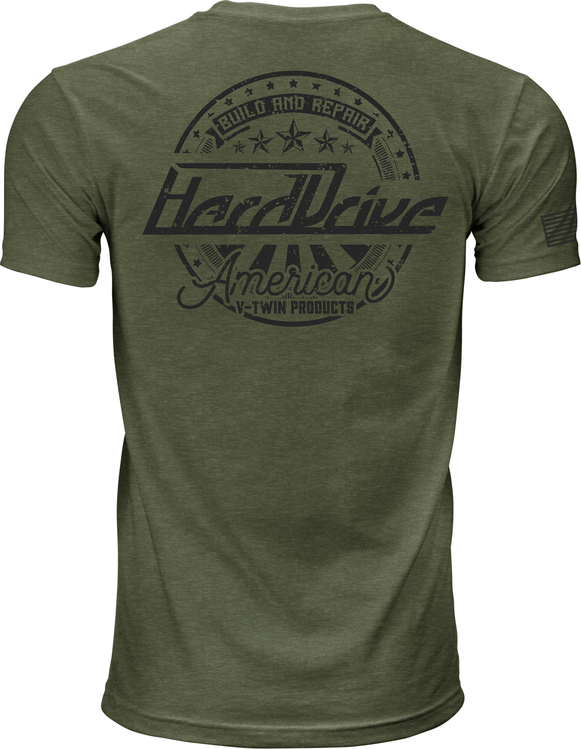 Harddrive Emblem Tee Olive Green/Black Xl