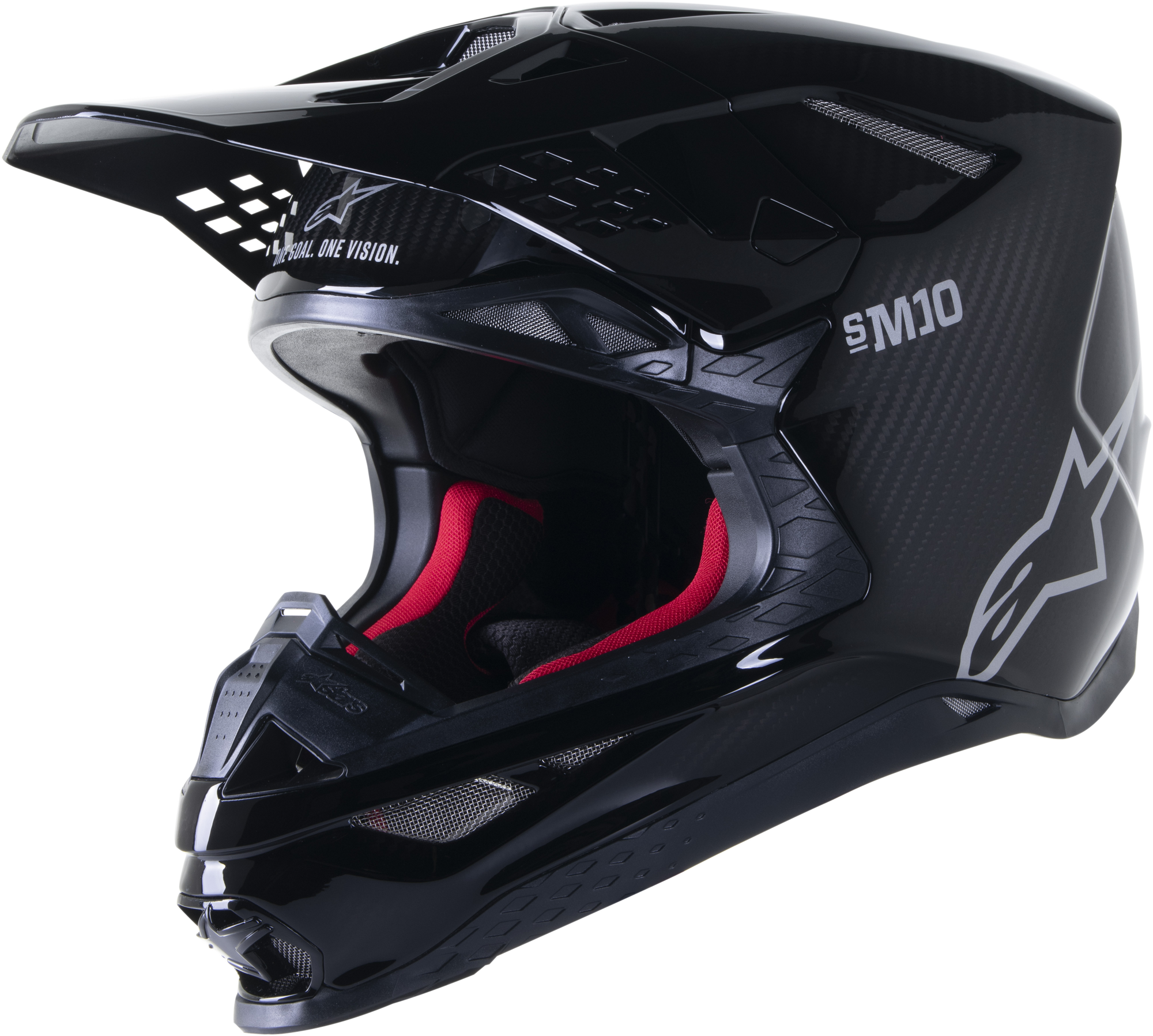 Supertech S M10 Solid Helmet Black Glossy/Carbon Lg