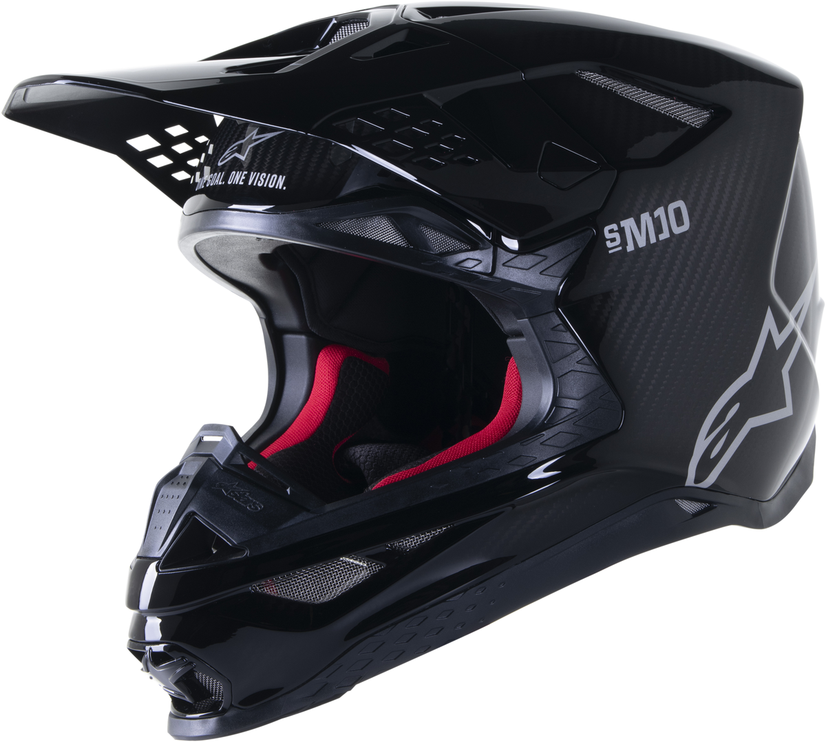 Supertech S M10 Solid Helmet Black Glossy/Carbon Md