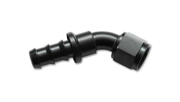 Vibrant -8AN Push-On 150 Deg Hose End Fitting - Aluminum