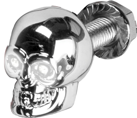 Lighted Skull Lic Plate Screw White