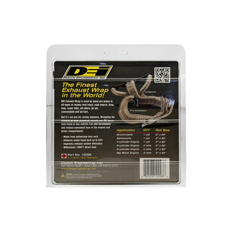 DEI Exhaust Wrap 2in x 50ft - Titanium