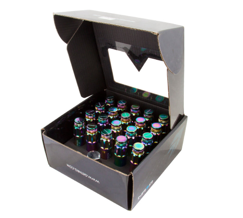 NRG 700 Series M12 X 1.5 Steel Lug Nut w/Dust Cap Cover Set 21 Pc w/Locks &amp; Lock Socket - Neochrome
