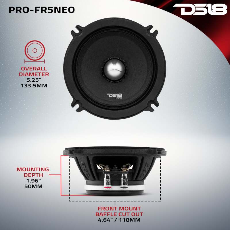 DS18 5.25 200 Watts RMS 4 ohm Neodymium Full Range Loudspeaker