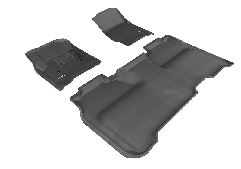 3D MAXpider 2014-2019 Chevrolet Silverado Crew Cab Kagu 1st &amp; 2nd Row Floormats - Black