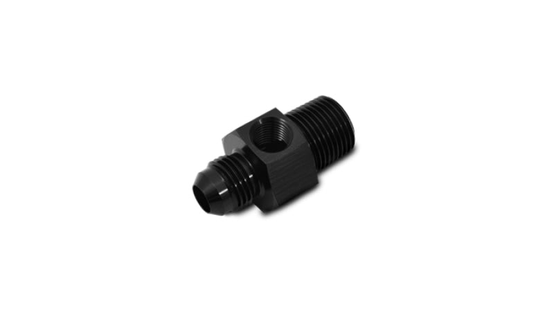 Vibrant -8AN Male to 1/4in NPT Male Union Adapter Fitting w/ 1/8in NPT Port