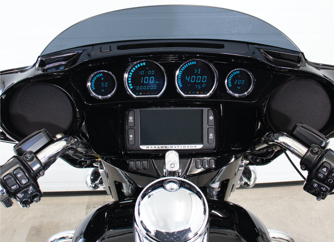 4 Piece Blue Led Gauges `14 22 Flht Flhx Fltr