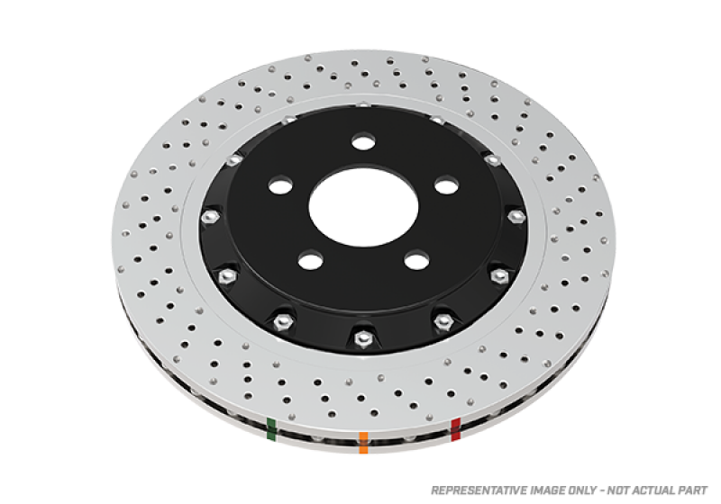 DBA 12-19 Jeep Grand Cherokee SRT8 5000 Series Drilled Front Brake Rotor 2 Piece w/ Hats