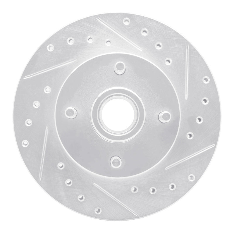 R1 78-93 Ford Granada Front Right Drilled &amp; Slotted Silver Brake Rotor