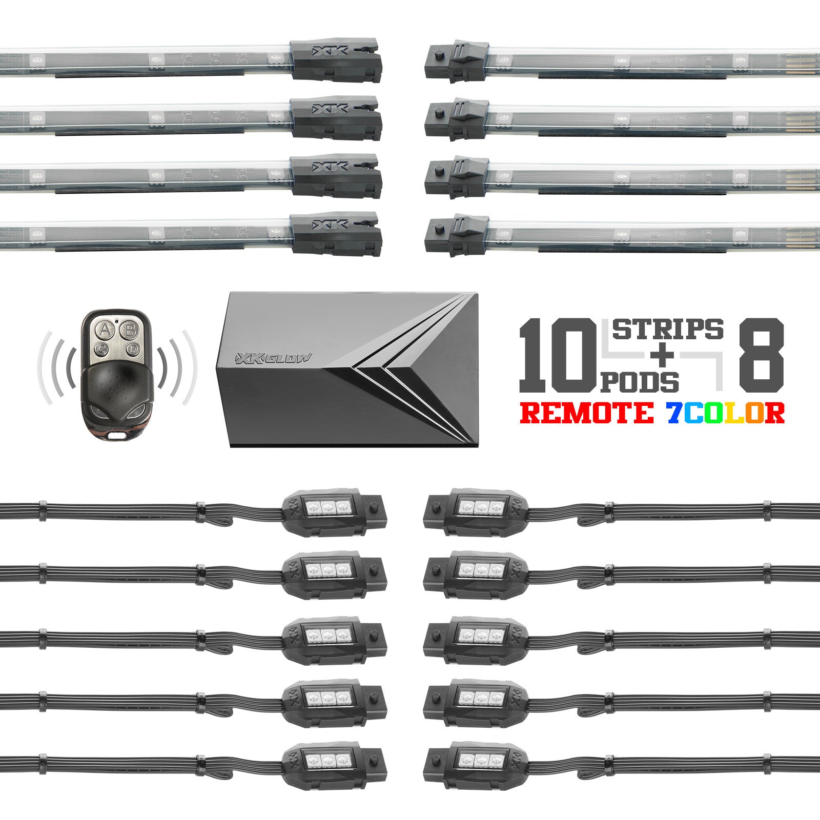 18pc 7 Color Remote