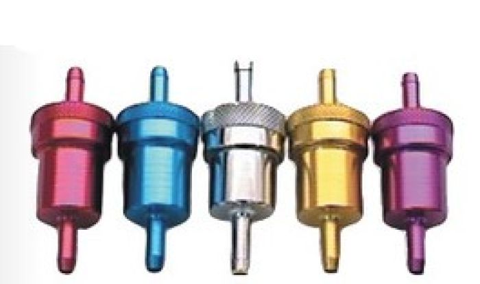 ALUMINUM FUEL FILTER CHROME 5/16&quot;