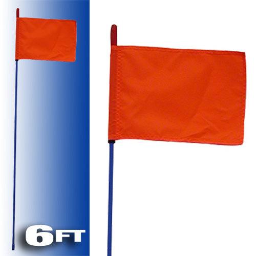 BLUE FIRE STICK W/ORANGE SAFETY FLAG - 6FT