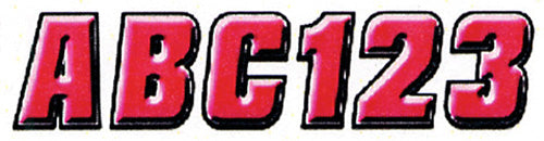2" LETTER & NUMBER KIT RED / BLACK