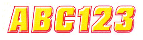 2" LETTER & NUMBER KIT YELLOW / RED