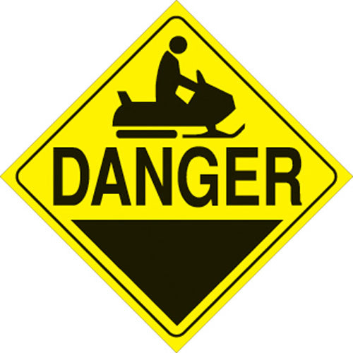 YELLOW PLASTIC REFLECTIVE SIGN 12" - DANGER
