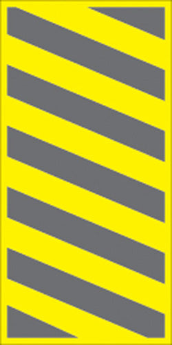 YELLOW PLASTIC REFLECTIVE SIGN 6" X 12" - LEFT HAZARD