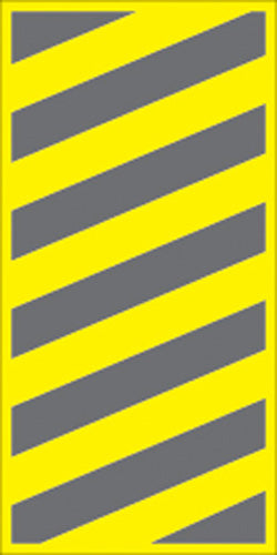 YELLOW PLASTIC REFLECTIVE SIGN 6" X 12" - RIGHT HAZARD
