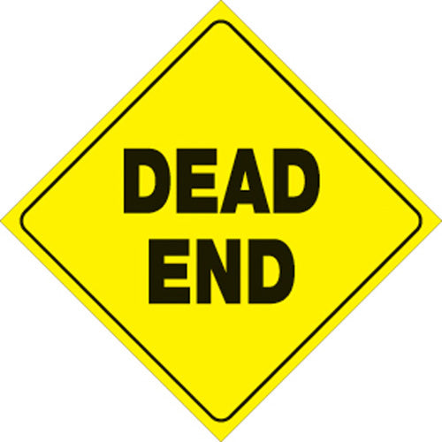 YELLOW PLASTIC REFLECTIVE SIGN 12" - DEAD END