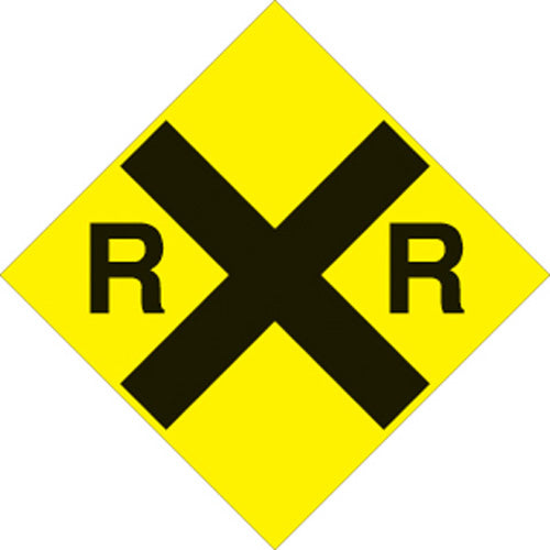 YELLOW PLASTIC REFLECTIVE SIGN 12" - RAILROAD
