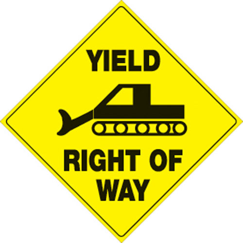 YELLOW PLASTIC REFLECTIVE SIGN 12" YEILD GROOMER