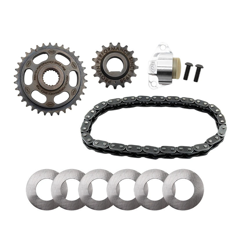 S&amp;S Cycle 2017+ M8 Camshaft Chain Drive Kit - Incl. Chain, Sprockets, Shims, &amp; Cam Chain Tensioner