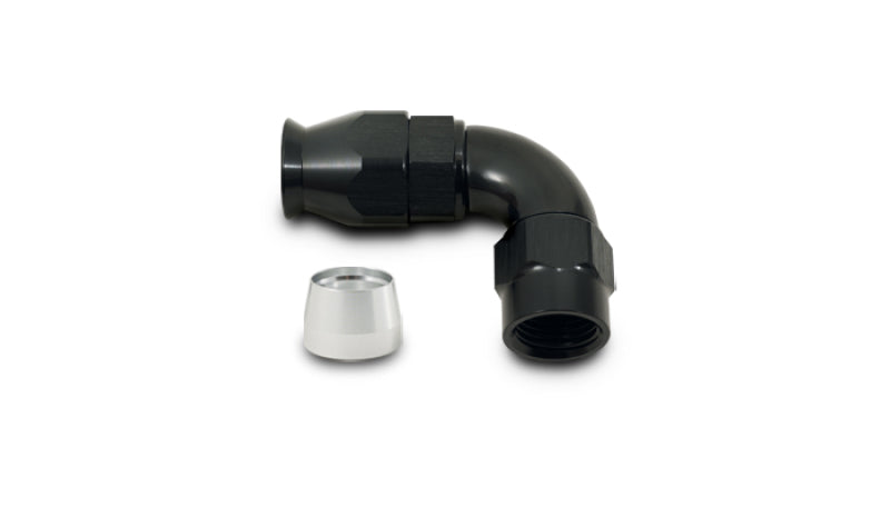 Vibrant Aluminum 90 Deg One Piece Hose End Fitting for PTFE Lined Hose -8AN Size