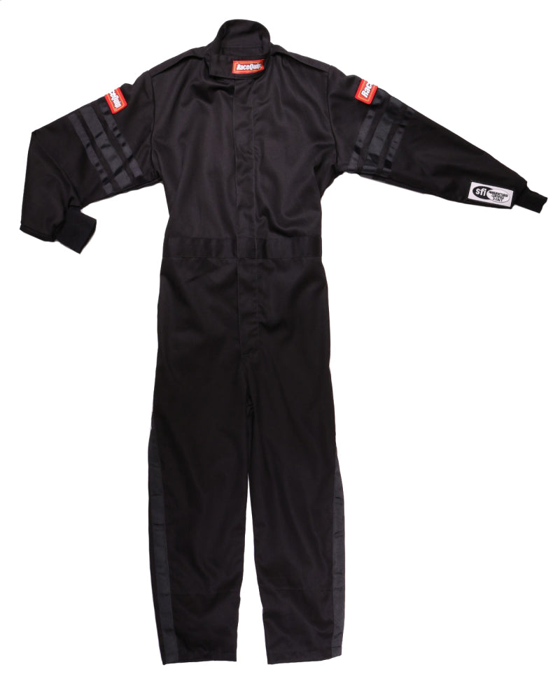 RaceQuip Black Trim SFI-1 JR. Suit - Kids Large