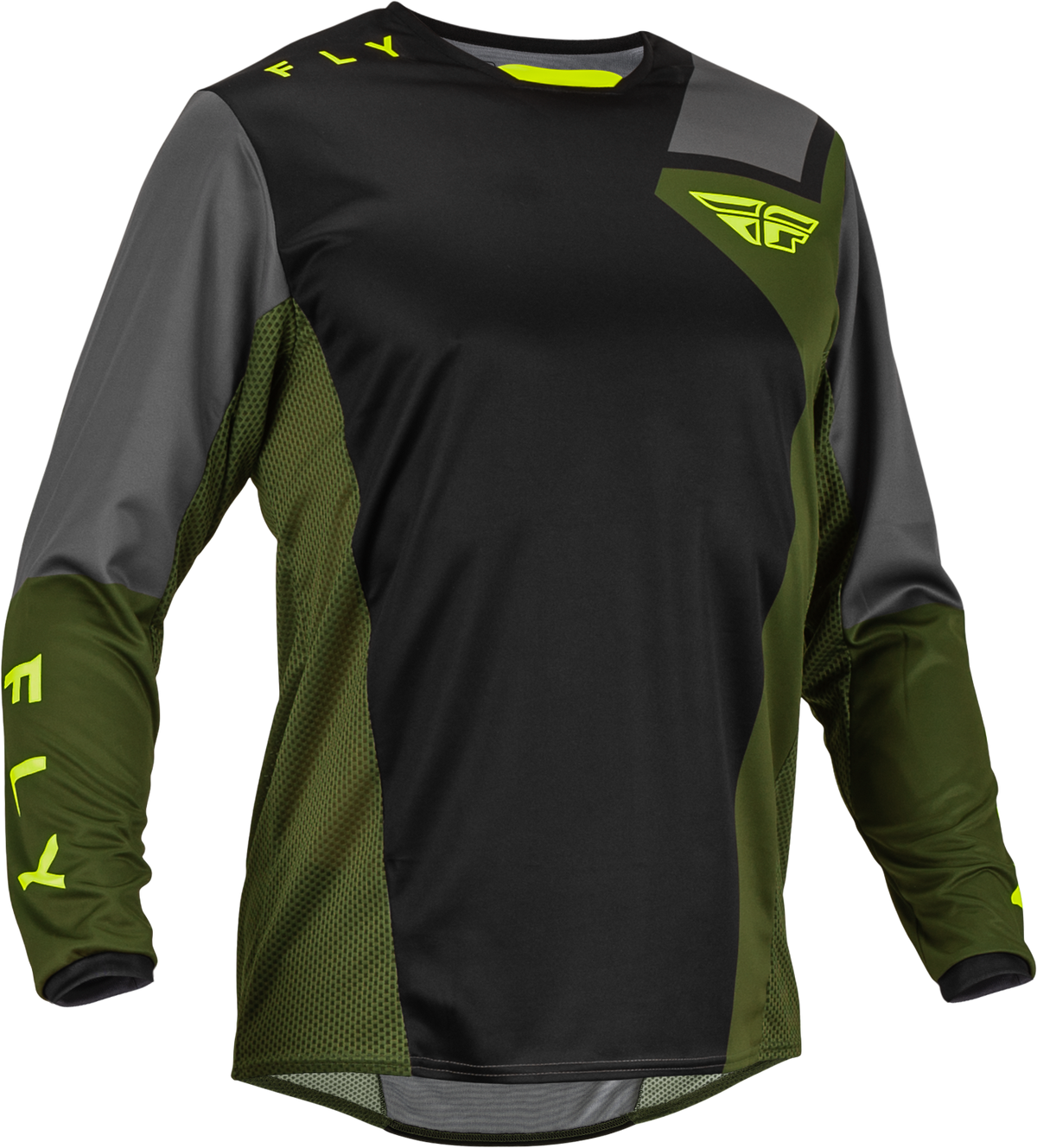 Kinetic Jet Jersey Black/Olive Green/Hi Vis Sm