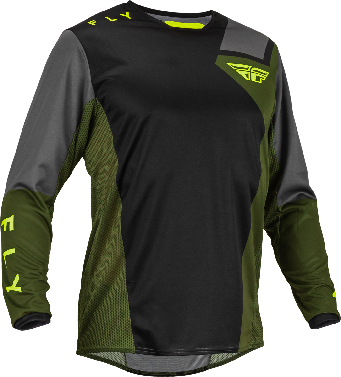 Kinetic Jet Jersey Black/Olive Green/Hi Vis Sm