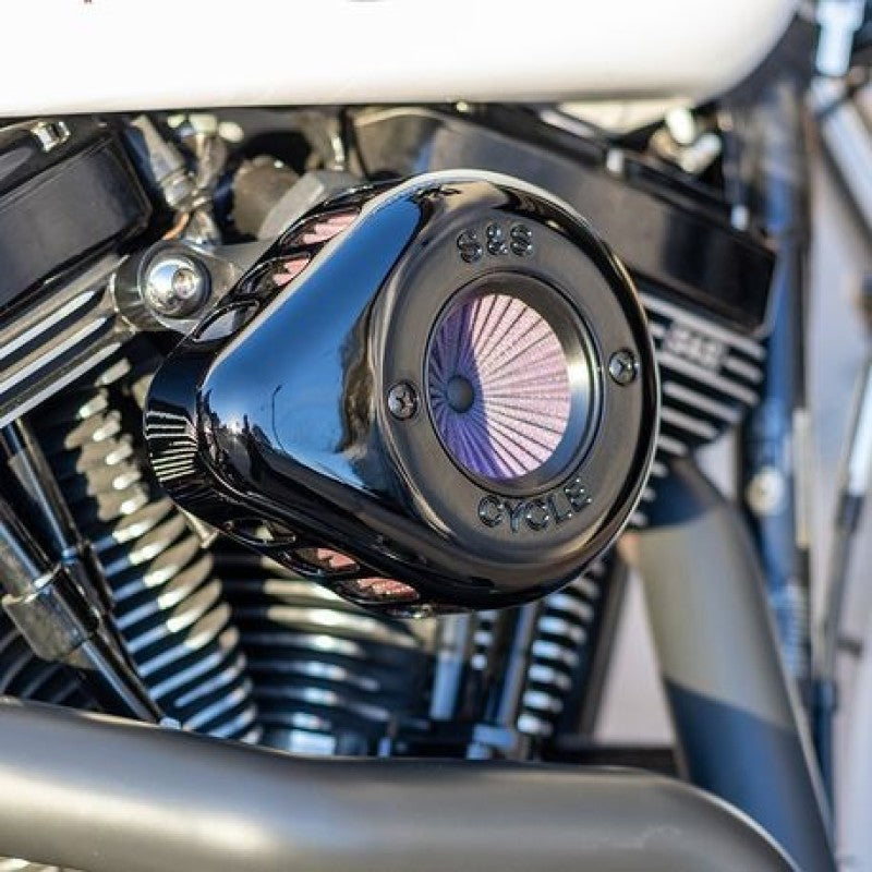 S&amp;S Cycle 01-17 BT Stealth Air Stinger Kit w/ Gloss Black Teardrop