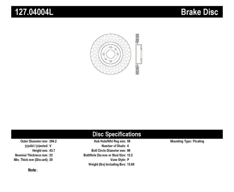 StopTech Slotted &amp; Drilled Sport Brake Rotor
