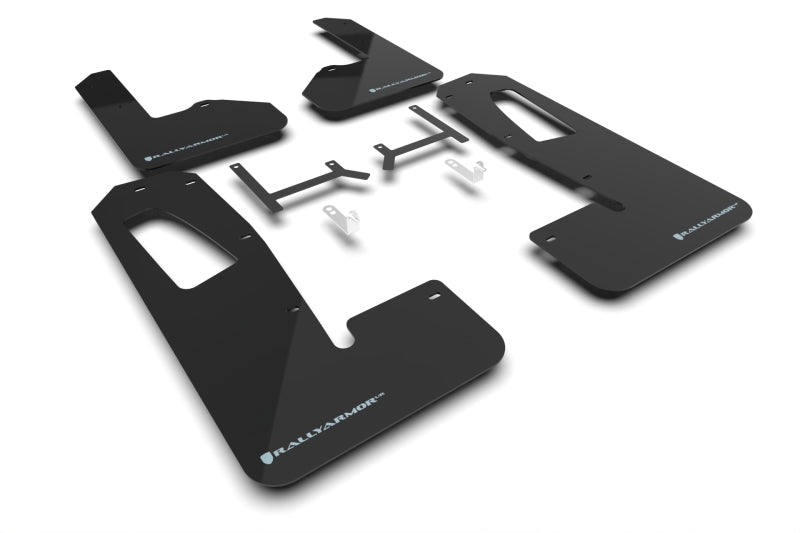 Rally Armor 22-25 Rivian R1S Black UR Mud Flap w/Light Blue Logo