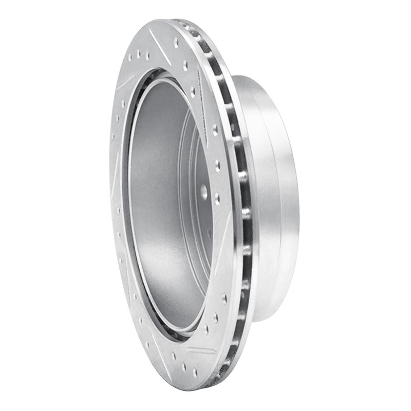 R1 88-95 Nissan Pathfinder Rear Left Drilled & Slotted Silver Brake Rotor