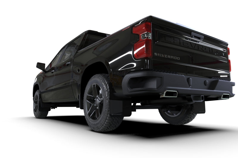 Rally Armor 19-25 Gen 4 Chevy Silverado 1500 Black UR Mud Flap White Logo