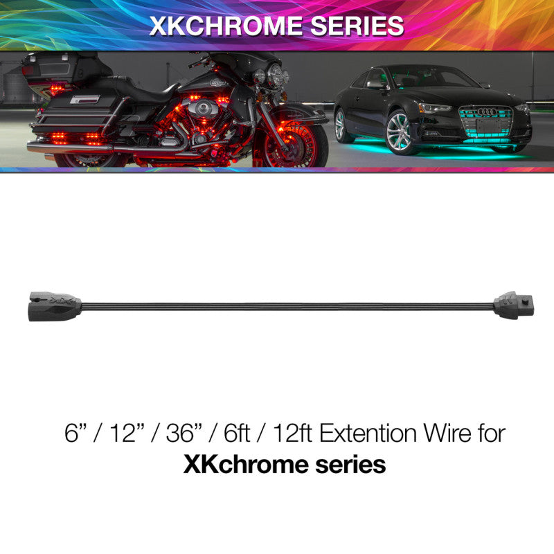 XK Glow 6 Inch - 4 Pin Extension Wire for XKchrome &amp; 7 Color Series