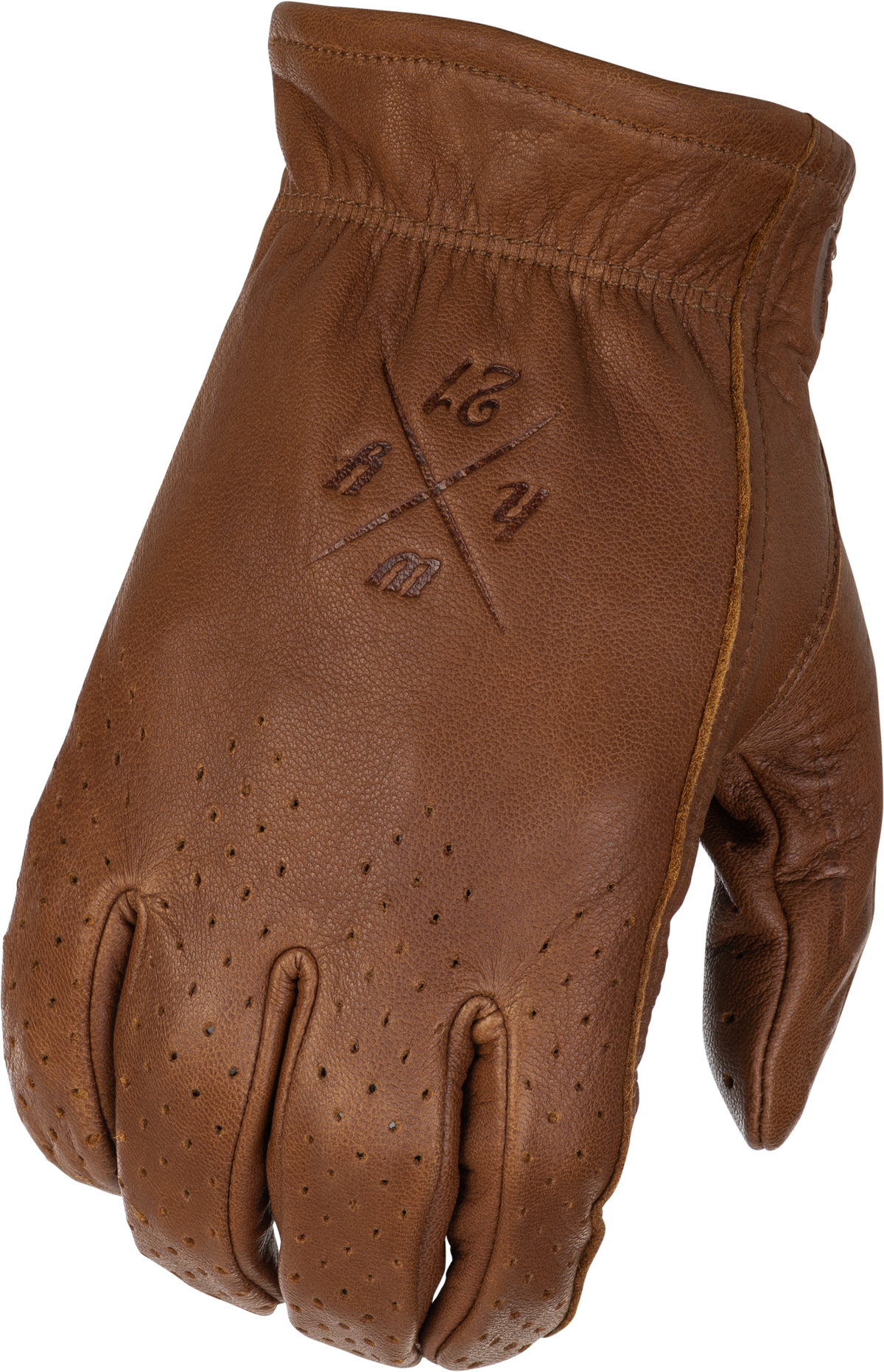 Louie Perforated Gloves Brown Lg