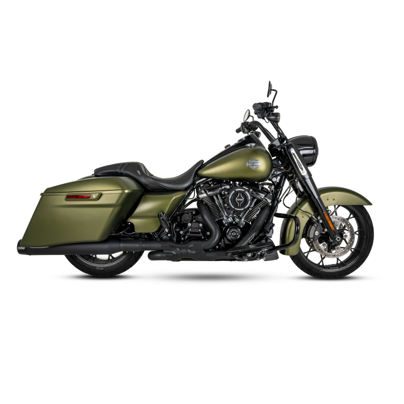 Vance & Hines 17-23 Harley Touring Models Blackbird 450 Slip-Ons - Black Contrast Finish End Caps