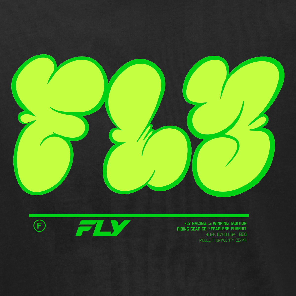 Youth Fly Graffiti Tee Black Ym