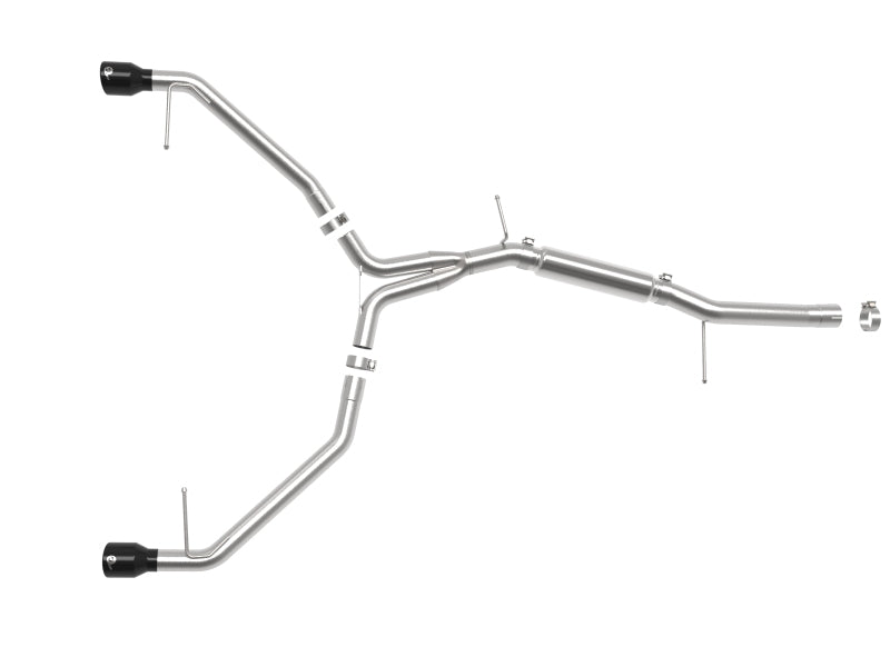 aFe 17-19 Audi A4 (L4-2.0L) MACH Force-Xp  Stainless Steel Axle-Back Exhaust System - Black Tip