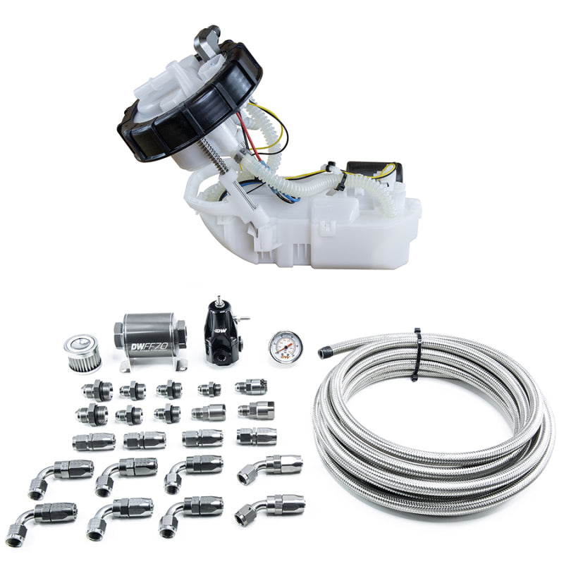 DeatschWerks 01-05 Honda Civic/02-06 Acura RSX DW400 Pump Module &amp; Return Kit w/CPE Fuel Lines