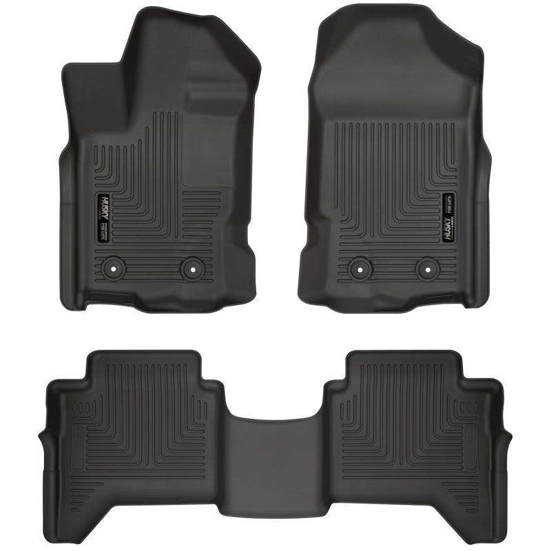 Husky Liners 2019+ Ford Ranger SuperCrew Cab WeatherBeater Black Front &amp; 2nd Seat Floor Liners