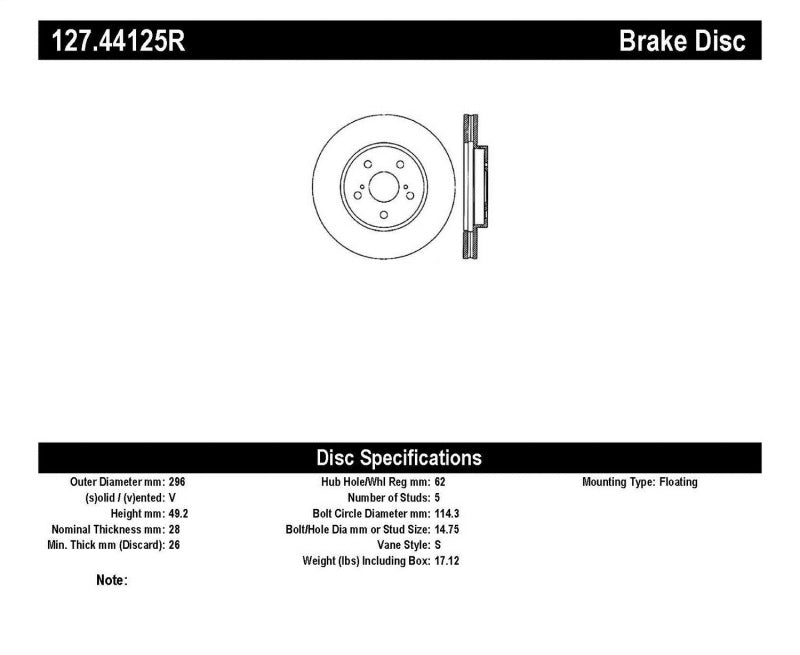StopTech 02 Lexus ES 250/300/330/350 / 05-07 Toyota Avalon Slotted &amp; Drilled Right Front Rotor