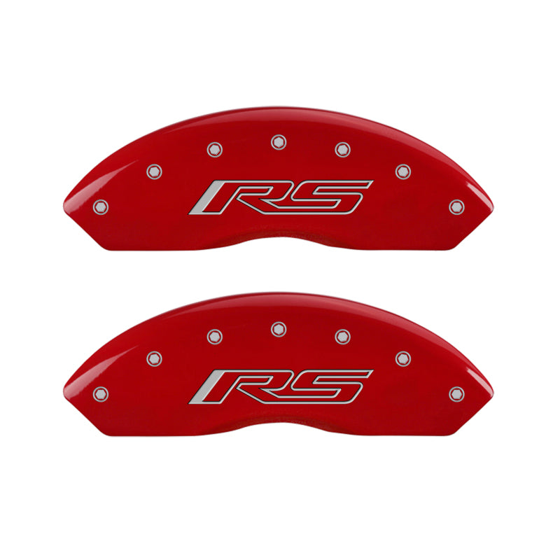 MGP 4 Caliper Covers Engraved Front &amp; Rear Gen 5/RS Red finish silver ch