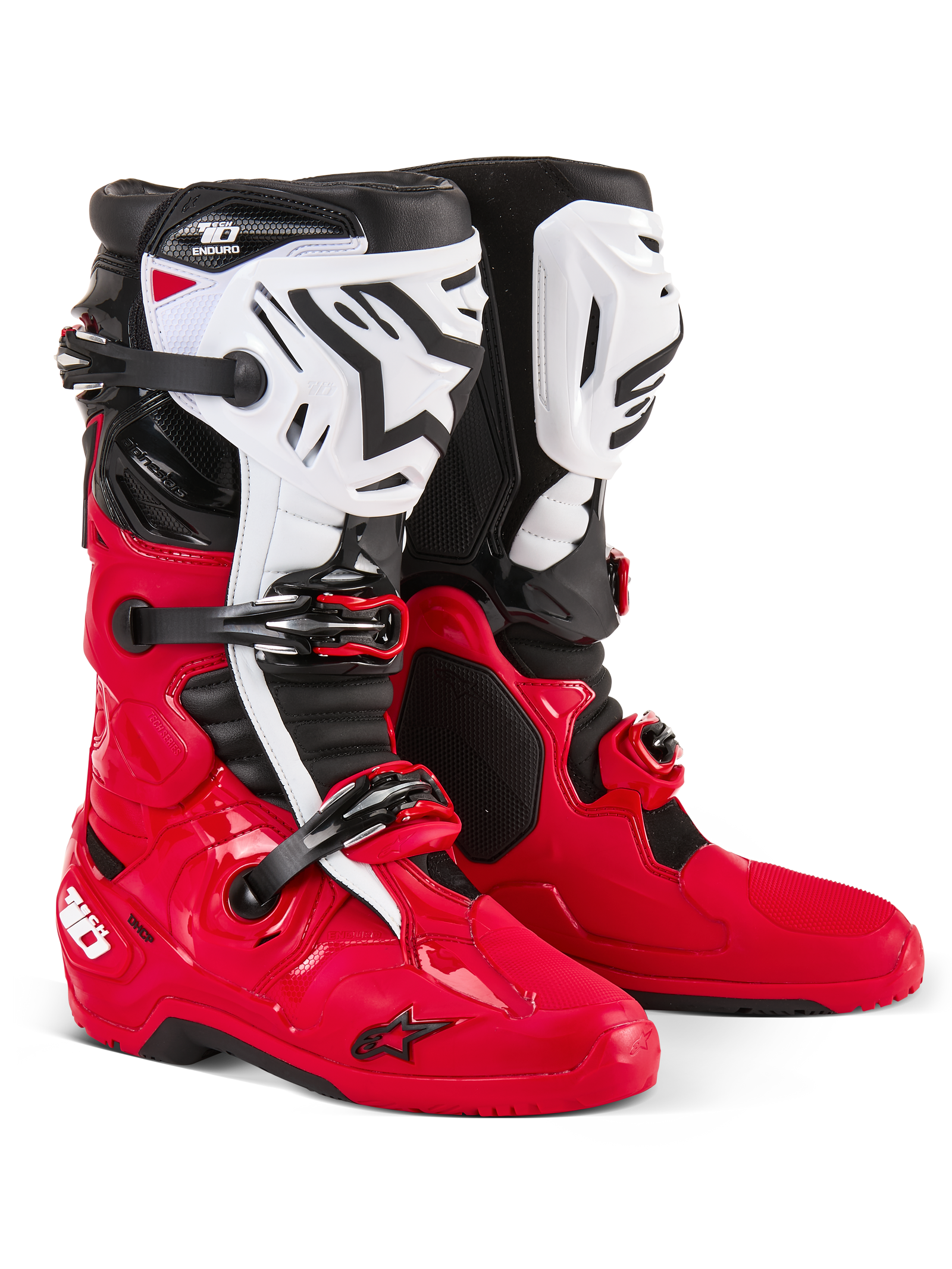 Tech 10 Enduro Boots Bright Red/Black/White 8