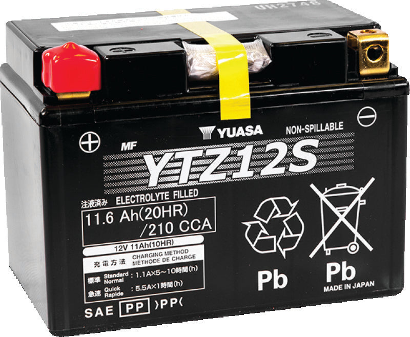 Yuasa YTZ12S Maintenance Free AGM 12-Volt Battery