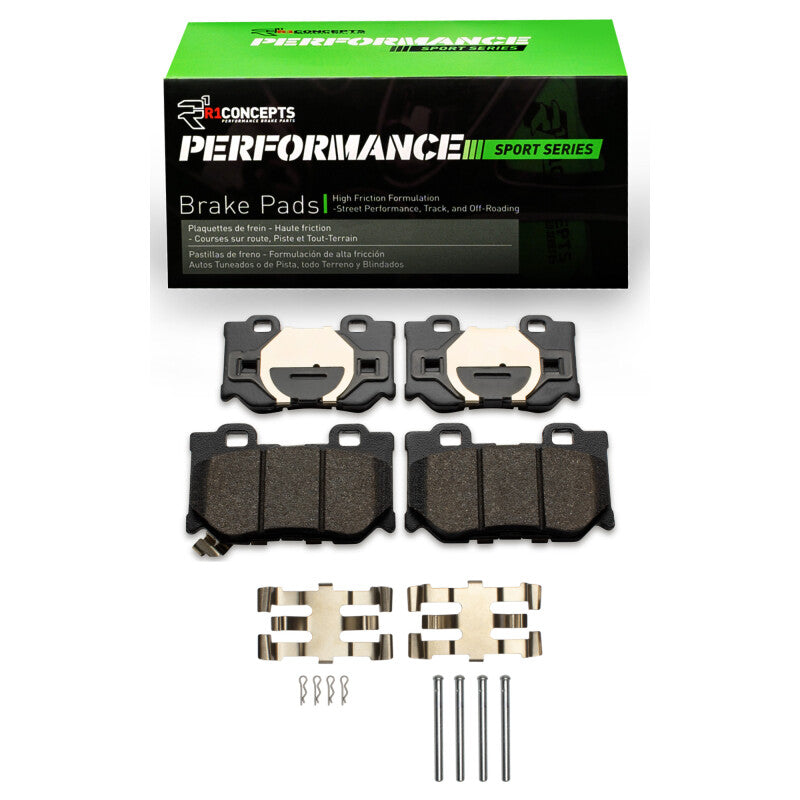 R1 2008-2025 Infiniti Q50 Rear R1 Performance Sport Pads &amp; Hardware Kit