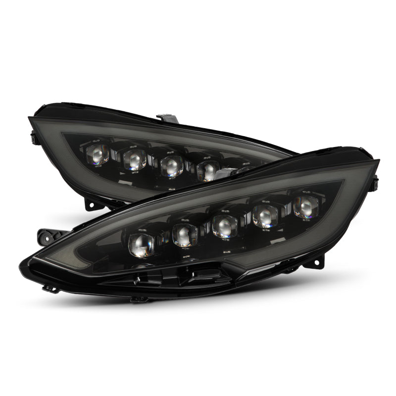 AlphaRex 12-21 Tesla Model S NOVA LED Proj Headlights Alpha-Black w/Actv Light &amp; Seq.Sig / SB DRL