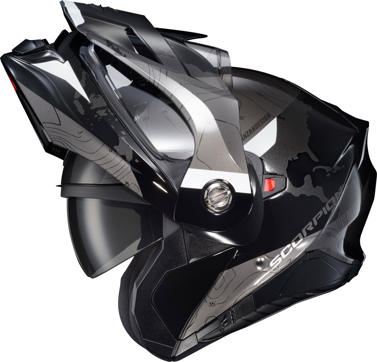 Exo At960 Modular Helmet Topographic Black/White Lg